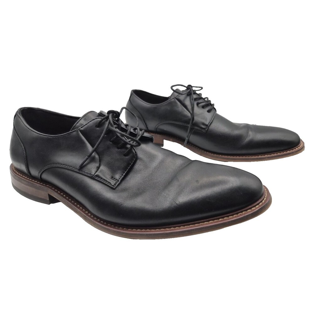 Stacy Adams Mens Marlton Black Leather Dressy Oxfords 11 Medium
